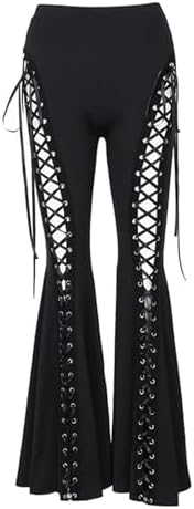 xxxiticat Women's Lace Up Pants High Waist Bandage Criss Cross